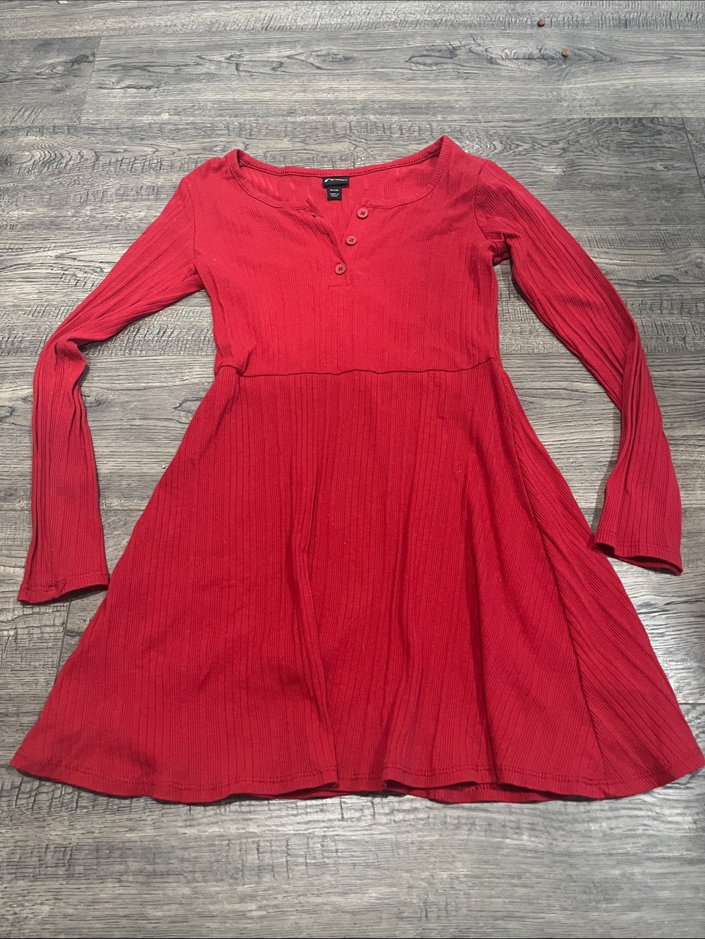Art Class Girls Size M: Red Ribbed Long Sleeve Fit & Flare Dress